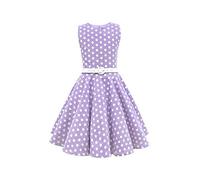 BlackButterfly Bambini Abito Vintage a Pois Anni '50 "Audrey (A Pois - Viola, 11-12 Anni)