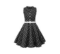 BlackButterfly Bambini Abito Vintage a Pois Anni '50 "Holly (Nero, 11-12 Anni)