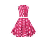 BlackButterfly Bambini Abito Vintage a Pois Anni '50 "Holly (Rosa, 5-6 Anni)