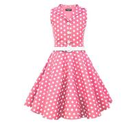 BlackButterfly Bambini Abito Vintage a Pois Anni '50 "Holly (Rosa, 9-10 Anni)