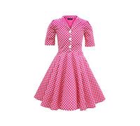 BlackButterfly Bambini Abito Vintage a Pois Anni '50 "Sabrina (Rosa, 7-8 Anni)