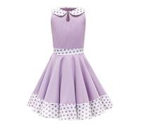 BlackButterfly Bambini Abito Vintage Anni '50 a Pois Zoey (Lilla, 3-4 Anni)