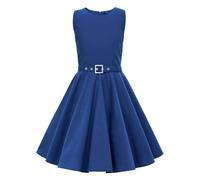 BlackButterfly Bambini Abito Vintage Anni '50 "Audrey Clarity (Blu Reale, 5-6 Anni)