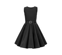 BlackButterfly Bambini Abito Vintage Anni '50 "Audrey Clarity (Nero, 7-8 Anni)