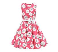 BlackButterfly Bambini Abito Vintage Anni '50 "Audrey Daisy (Floreale Rosa, 3-4 Anni)