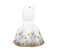 BlackButterfly Bambini Abito Vintage Anni '50 'Kira' (Bianco, 7-8 Anni)