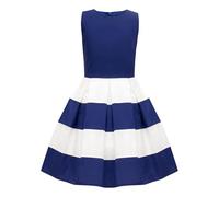 BlackButterfly Bambini Abito Vintage Anni '50 'Lilly' A Strisce (Blu Reale, 11-12 Anni)