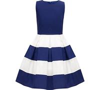 BlackButterfly Bambini Abito Vintage Anni '50 'Lilly' A Strisce (Blu Reale, 13-14 Anni)