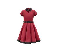 BlackButterfly Bambini Abito Vintage Clarity Anni '50 "Lucy (Rosso, 7-8 Anni)