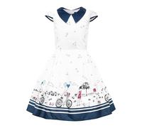 BlackButterfly Bambini Abito Vintage Sunshine Anni '50 'Olivia' (Bianca, 11-12 Anni)