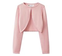 BlackButterfly Bambini Manica Lunga Scintillante Bolero Ragazze Cardigan (Rosa Pastello, 7-8 Anni)