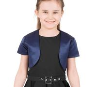 BlackButterfly Bambini Raso Manica Corta Bolero Ragazze (Blu Mezzanotte, 3-4 Anni)