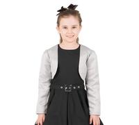 BlackButterfly Bambini Raso Manica Lunga Bolero Ragazze (Argento, 11-12 Anni)