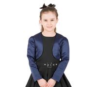 BlackButterfly Bambini Raso Manica Lunga Bolero Ragazze (Blu Mezzanotte, 13-14 Anni)