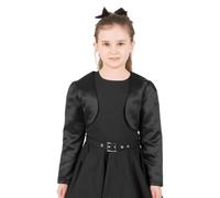 BlackButterfly Bambini Raso Manica Lunga Bolero Ragazze (Nero, 9-10 Anni)