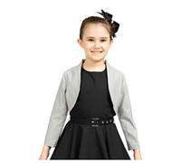 BlackButterfly Bambini su Misura Bolero Ragazze Manica 3/4 (Argento, 3-4 Anni)