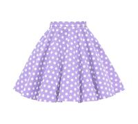 BlackButterfly Bambini Vintage Rockabilly Anni 1950 Gonna di Ragazze (A Pois - Viola, 7-8 Anni)
