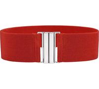 BlackButterfly Classico Interblocco Largo Elastico Stretto Allungare Girovita Retrò Cintura (Rosso, S)