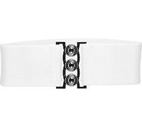 BlackButterfly Classico Triplo Gancio Largo Elastico Stretto Allungare Girovita Cintura (Bianco, S)
