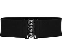 BlackButterfly Classico Triplo Gancio Largo Elastico Stretto Allungare Girovita Cintura (Nero, 2XL)