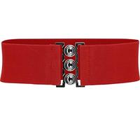 BlackButterfly Classico Triplo Gancio Largo Elastico Stretto Allungare Girovita Cintura (Rosso, S)