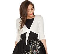 BlackButterfly Cravatta Anteriore Bolero Coprispalla Giacca Top (Avorio, M)