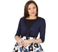 BlackButterfly Cravatta Anteriore Bolero Coprispalla Giacca Top (Blu Mezzanotte, M)