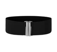BlackButterfly Farfalla Nera Cinghia Elastica Larga 7.5 CM Con Gancio Fibbia (Nero, S)