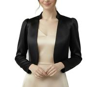 BlackButterfly Formale Raso a Maniche Lunghe Bolero Giacca (Nero, 3XL)