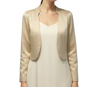 BlackButterfly Formale Raso a Maniche Lunghe Bolero Giacca (Oro Champagne, 4XL)