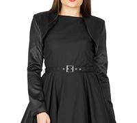BlackButterfly Formale Raso a Maniche Lunghe Bolero (Nero, 2XL)