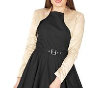 BlackButterfly Formale Raso a Maniche Lunghe Bolero (Oro Champagne, 5XL)