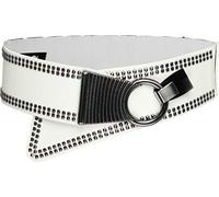 BlackButterfly Largo Elastico Allungare Metallo Costellato Gancio Fibbia Cintura (Bianco, M)