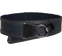 BlackButterfly Largo Elastico Allungare Metallo Costellato Gancio Fibbia Cintura (Blu mezzanotte, XL)