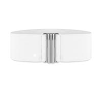 BlackButterfly Largo Girovita Fascetta Elastico allungabile Fascia vita Retrò Chiusura verticale Fibbia Cintura (Bianco, XL)