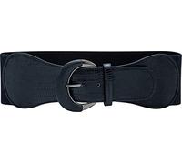 BlackButterfly Largo PU Elastico Allungare Fibbia Girovita Cintura (Blu mezzanotte, XL)