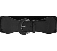 BlackButterfly Largo PU Elastico Allungare Fibbia Girovita Cintura (Nero, 2XL)