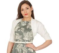 BlackButterfly Maniche Corte Bolero Coprispalla Giacca Top (Avorio, S)