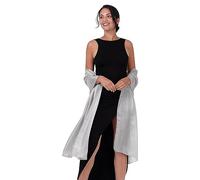 BlackButterfly Metallico Brillantini Sposa Matrimonio Feste Sera Scialle Pashmina Stola (Argento, 70CM X 230CM)