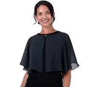 BlackButterfly Morbido Matrimonio Stola Sera trasparente Chiffon Soprabito Mantellina Scialle (Blu mezzanotte, Taglia unica)