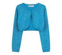 BlackButterfly Ragazze Lungo Brillantini Cardigan Bambini Bambini Bolero Coprispalla (Blu Acqua, 5-6 Anni)