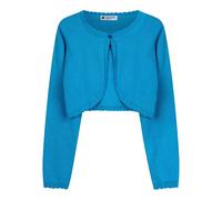 BlackButterfly Ragazze Lungo Lavorato a Maglia Bambini Bambini Bolero Coprispalla (Blu Acqua, 11-12 Anni)