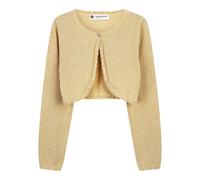 BlackButterfly Ragazze Manica Lunga Scintillante Bolero Bambini Caridgan (Oro, 11-12 Anni)