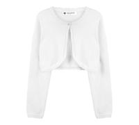 BlackButterfly Ragazze Maniche Lunghe Lavorato a Maglia Bambini Bambini Bolero Coprispalla (Bianco, 13-14 Anni)