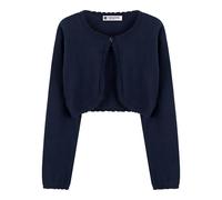 BlackButterfly Ragazze Maniche Lunghe Lavorato a Maglia Bambini Bambini Bolero Coprispalla (Blu Mezzanotte, 7-8 Anni)