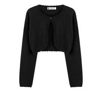 BlackButterfly Ragazze Maniche Lunghe Lavorato a Maglia Bambini Bambini Bolero Coprispalla (Nero, 7-8 Anni)