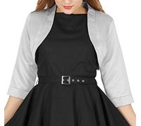 BlackButterfly Raso Bolero Giacca - Maniche a 3/4 (Argento, 2XL)