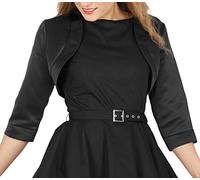 BlackButterfly Raso Bolero Giacca - Maniche a 3/4 (Nero, XS)