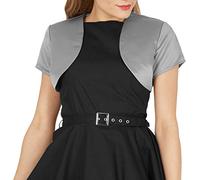 BlackButterfly Raso Bolero Giacca - Maniche Corte (Argento, 3XL)