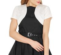 BlackButterfly Raso Bolero Giacca - Maniche Corte (Avorio, M)